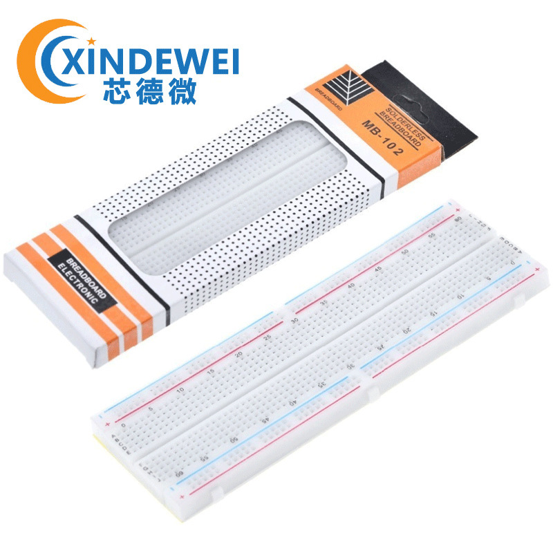 MB-102 red and blue line breadboard 830 hole breadboard experimental connection board uno learning kit matching diy