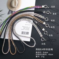 奢華鑲鑽手機掛繩長款掛脖繩滿鑽短款手腕繩夾片式掛鏈結實防丟繩