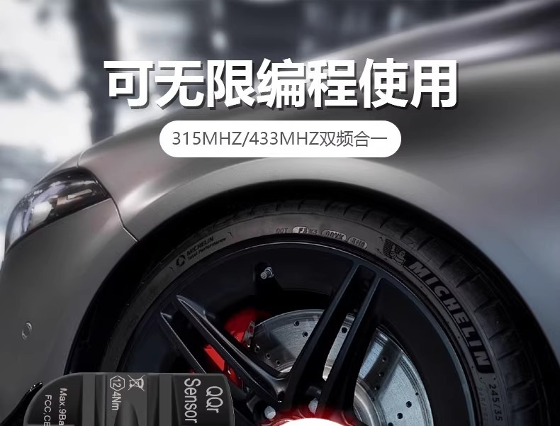Programmable tire pressure sensor for Audi vehicles 315/433MH real-time monitoring car tire detector
