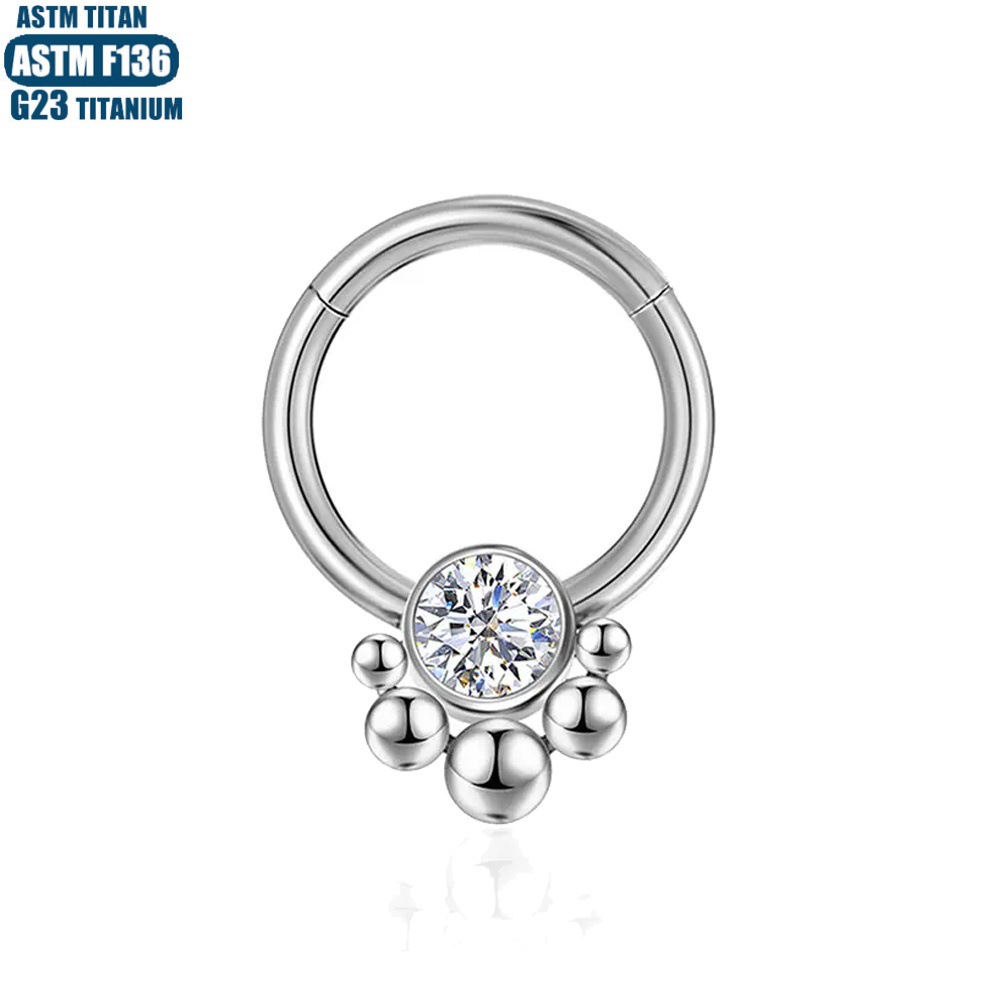 Silver pointed spike labret stud material detail