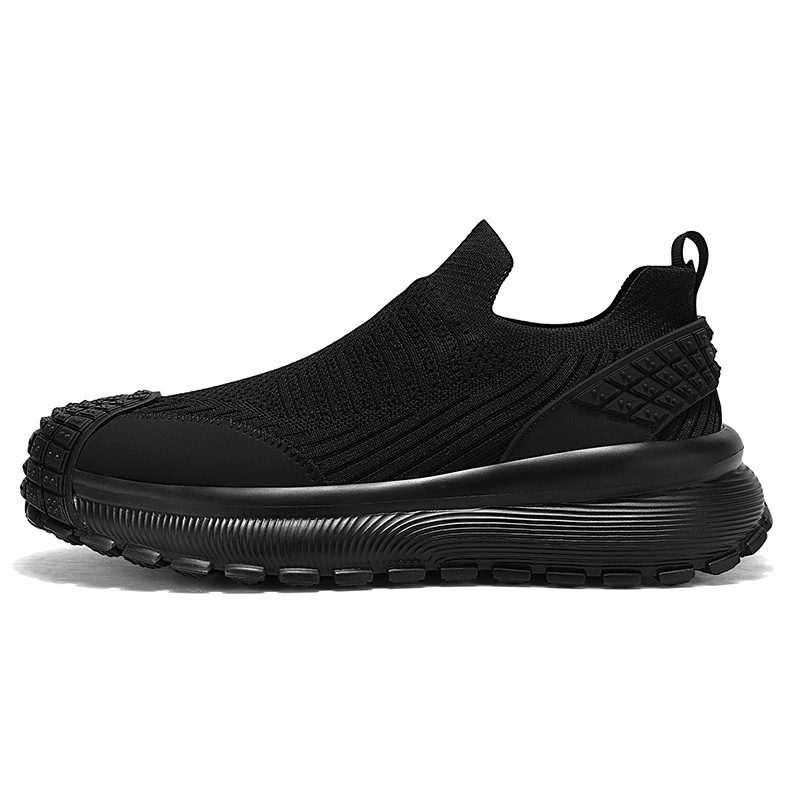 Zapatos para hombre, estilo nuevo primavera 2026, zapatos sin cordones para hombre, transpirables, de malla fina, tipo calcetín, con suela gruesa tipo neumático, para deportes casuales.