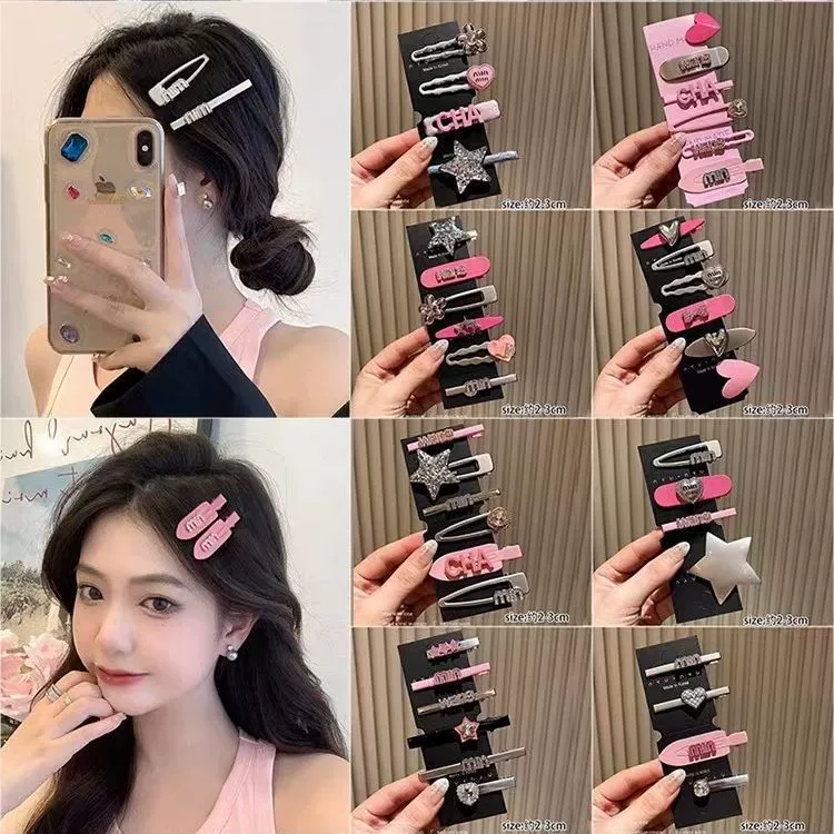 Заколки hairgrip набор 2023, декоративные стразы и милые мотивы, наборы много штук