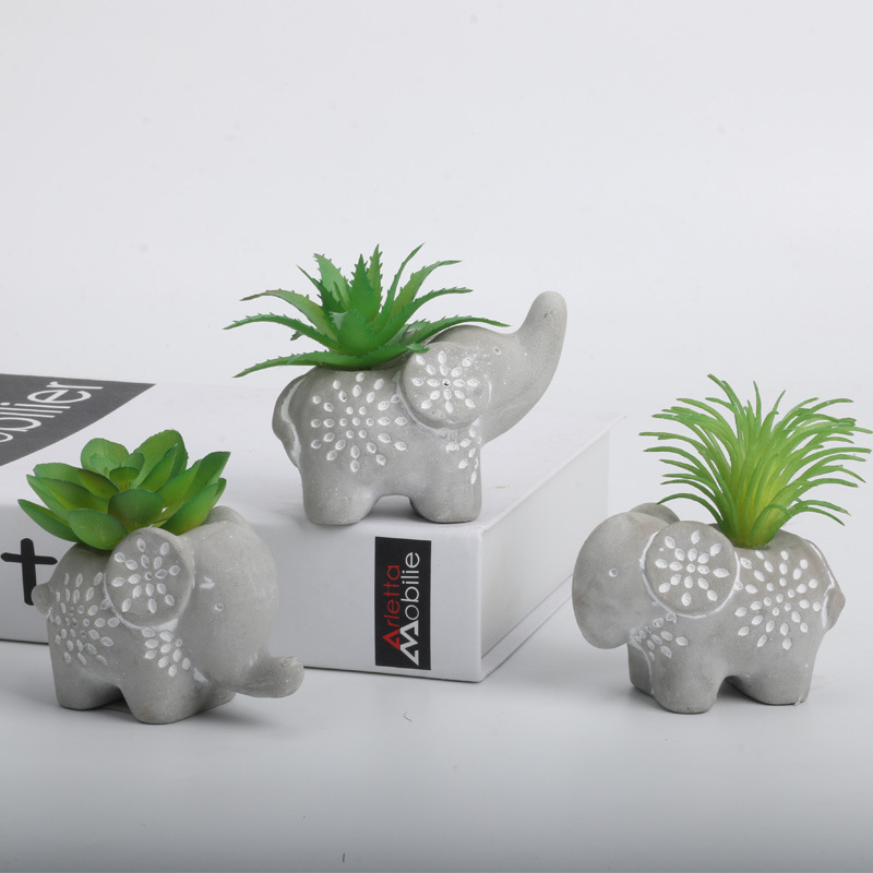 Estatuas de cemento creativas para jardín al aire libre, elefante Buda, maceta para plantas verdes, decoración de animales, suministro al por mayor