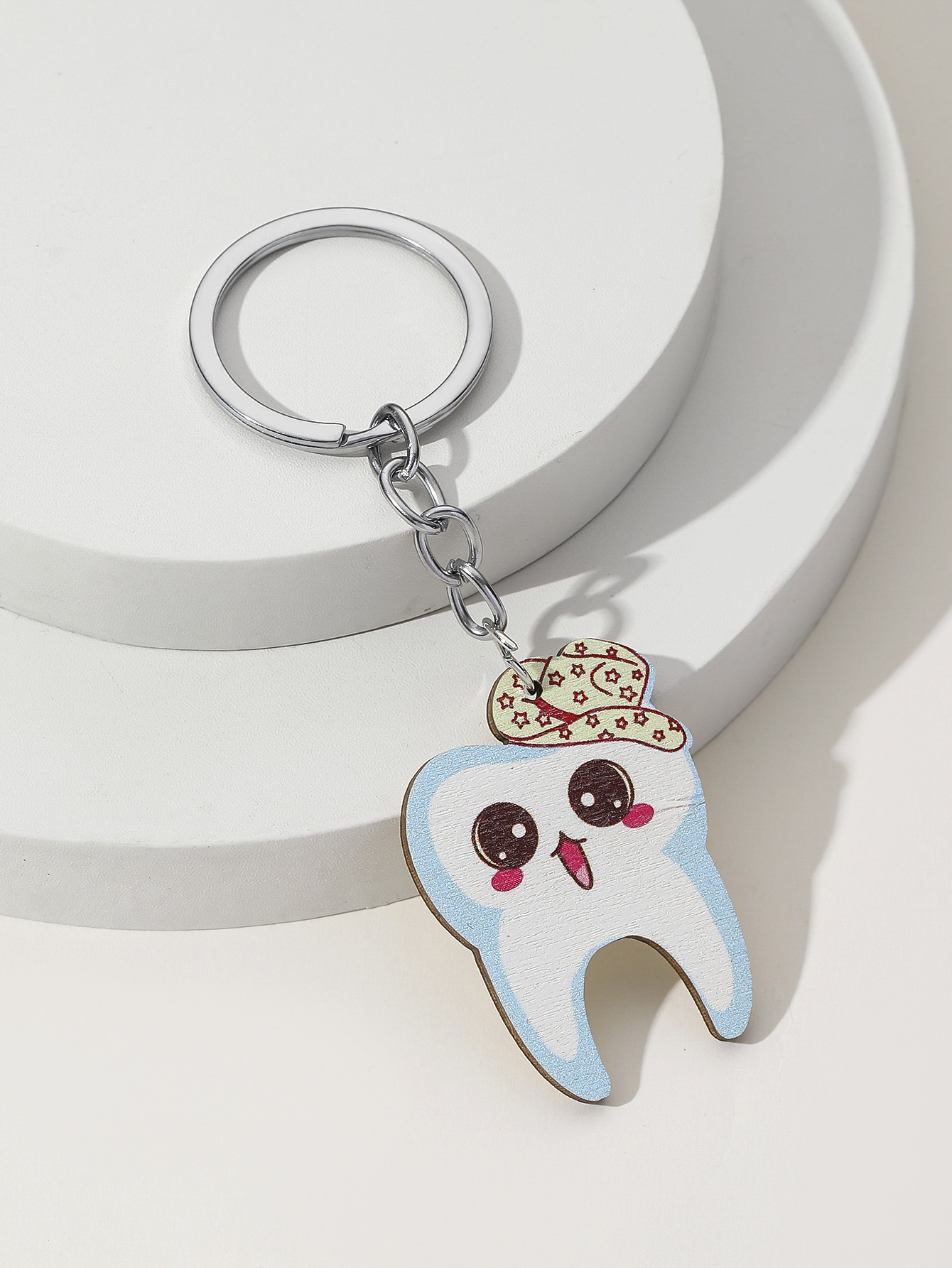 12g Weight Bag Pendant, Keychain Classification 1 Piece Quantity Holiday, Daily Occasion Wood Material Unisex Gender Cute Style Cute Teeth Wood Unisex Bag Pendant Keychain 4