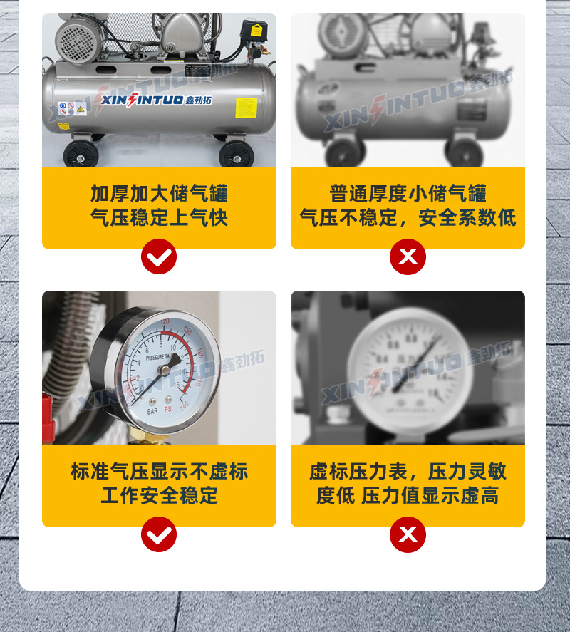 Air compressor, air pump, piston-type industrial-grade oil-free silent 220v/380v for woodworking and auto repair