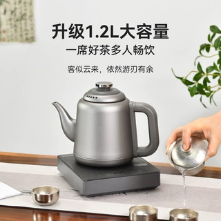 纯钛烧水壶钛电茶壶1.2L大容量手把智能变频恒温养生壶家用