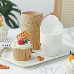 Baked muffin cup paper cup rolled edge coated high temperature resistant oil-proof paper tray dessert steamed baked muffin cake mold non-stick