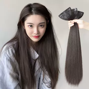 Wig piece women's one-piece three-piece long straight hair pad hair piece increase amount fluffy hair patch manufacturers wholesale