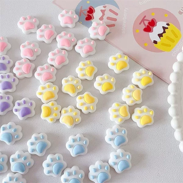 Cartoon cat claw DIY mobile phone shell hair clip decorative accessories cat palm simulation cream glue material manual glue production