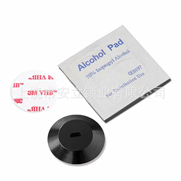 Laptop security lock kit, steel wire with clips, adhesive zinc‑alloy base, compact 3×7 mm slot