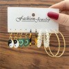 Retro earrings, set from pearl, Amazon, suitable for import, french style