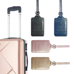pu leather luggage tag embossed aircraft extended hardware strap handmade cross-border travel tag luggage tag