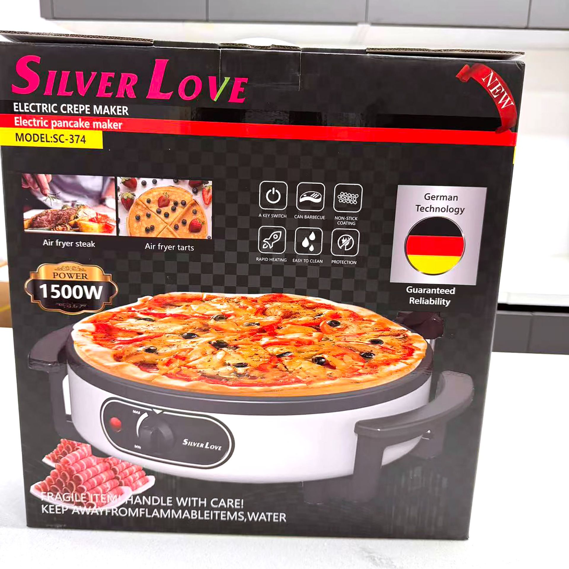 Foreign Trade Export Household Pie Pizza Maker, Pancake Maker 1500W Single-sided Heating_voghion.com