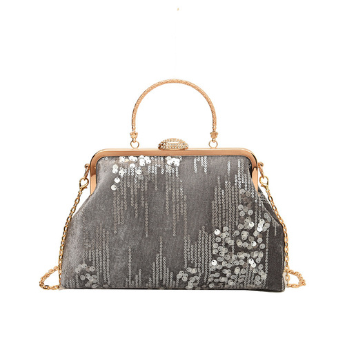 Women's bag, shell-shaped fish scale glitter sequin bag, high-end evening bag, chain bag, handbag, one-shoulder cross-body bag