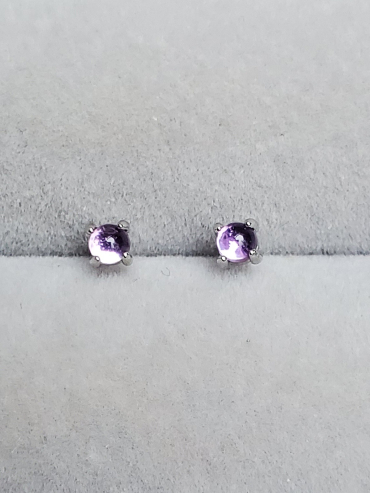 포도 하드 캔디 3MM 천연 자수정  도금 플래티넘 이어 이어 네일 네일 레드 마노