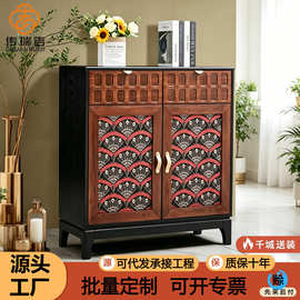 中古风白蜡木沐颜电视柜斗柜复古双拼色收纳柜高级感视听柜储物柜
