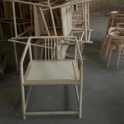 成人实木骨架白身新中式客厅古典办公多功能毛胚白胚椅子|ms