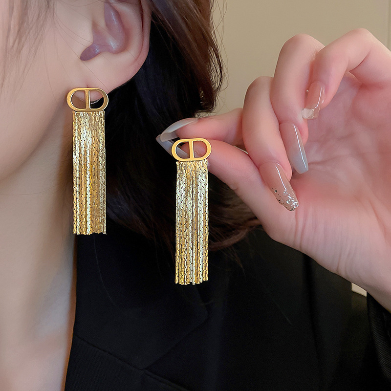 Fashion Tassel Copper Plating Drop Earrings 1 Pair