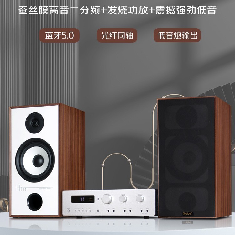 Chqiao发烧级书架音箱HiFi8寸无源家用功放组合高保真音箱前置|undefined