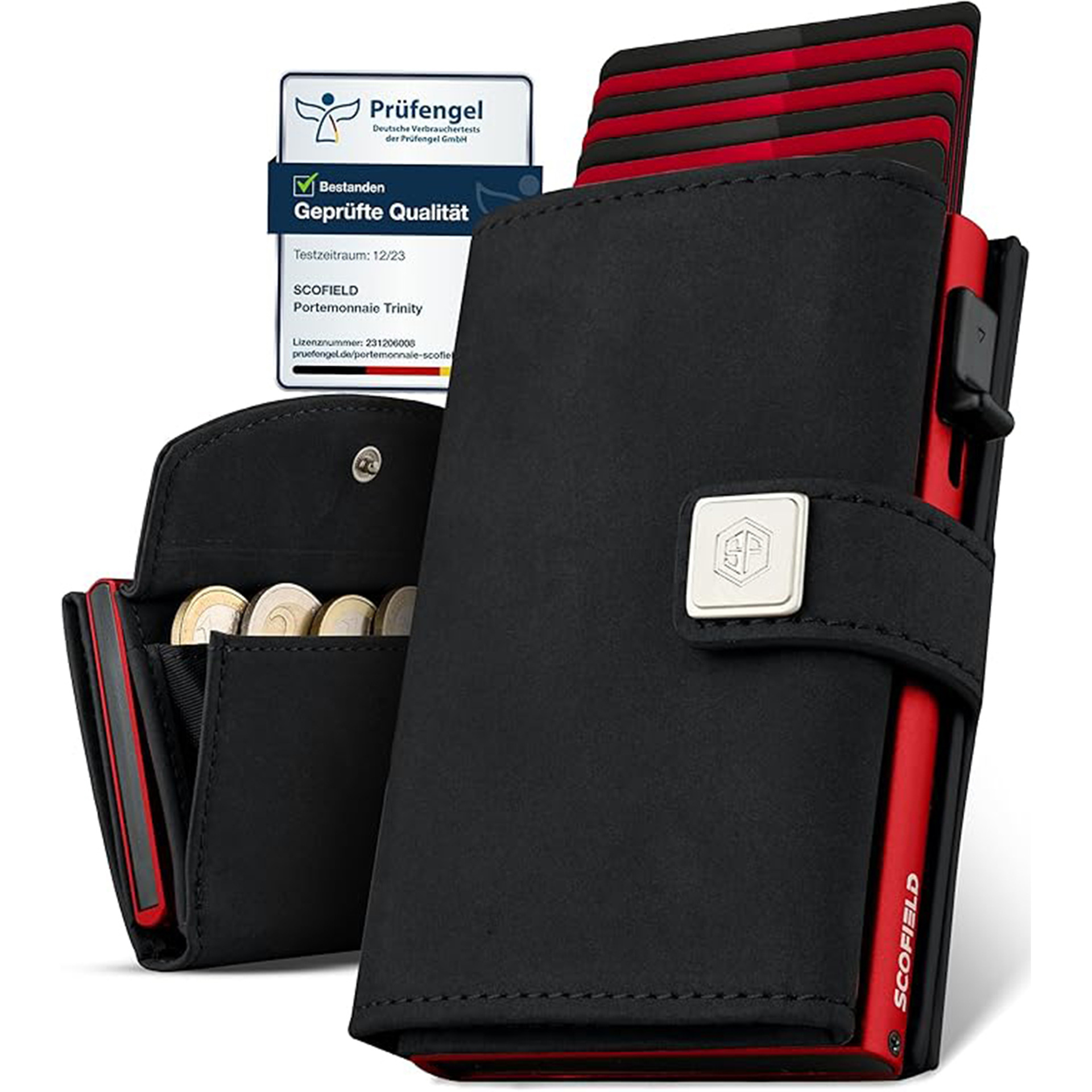 RFID antirrobo transfronterizo cepillo de tarjeta de aleación de aluminio multi-tarjeta con bolsa de cambio cartera de fibra de carbono cartera de negocios para hombres