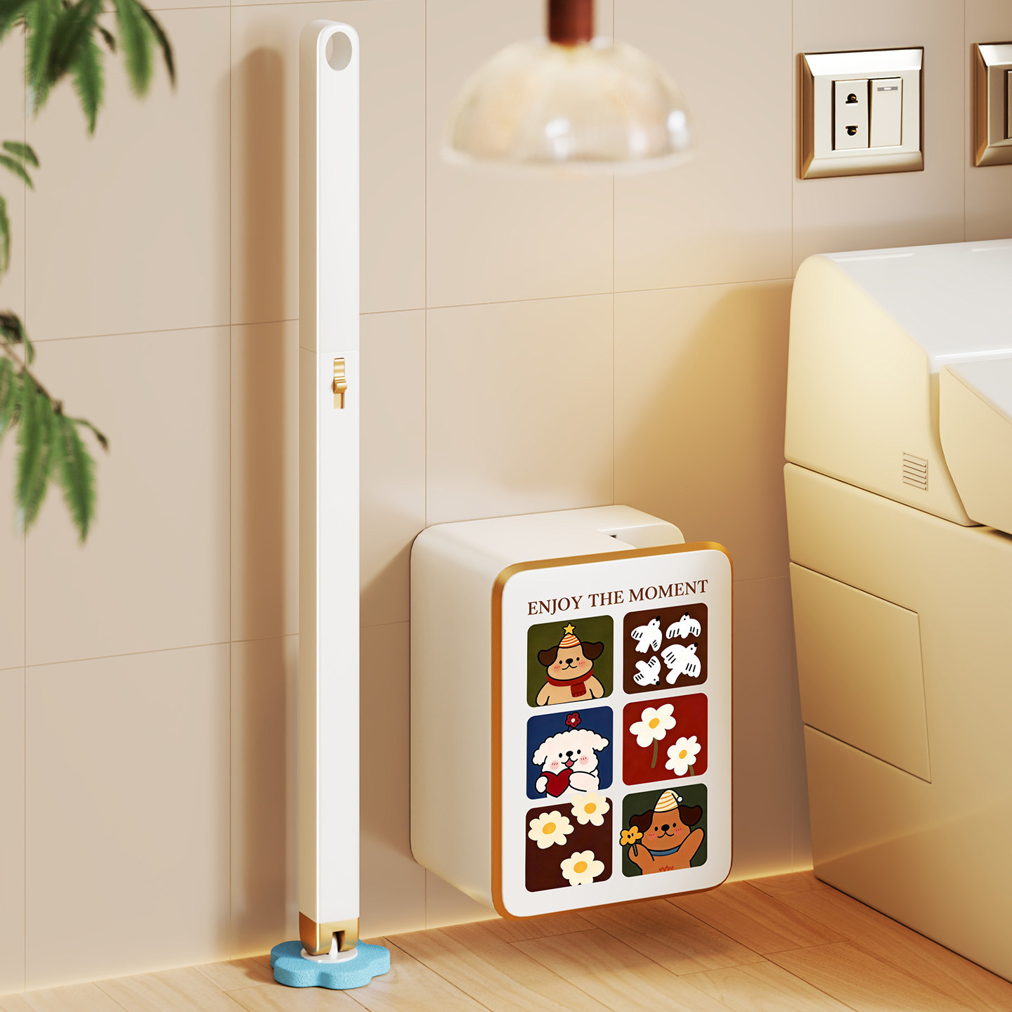 Cepillo de Inodoro de Pared de Goma Blanda, Limpieza Sin Ángulos Muertos, para Baño