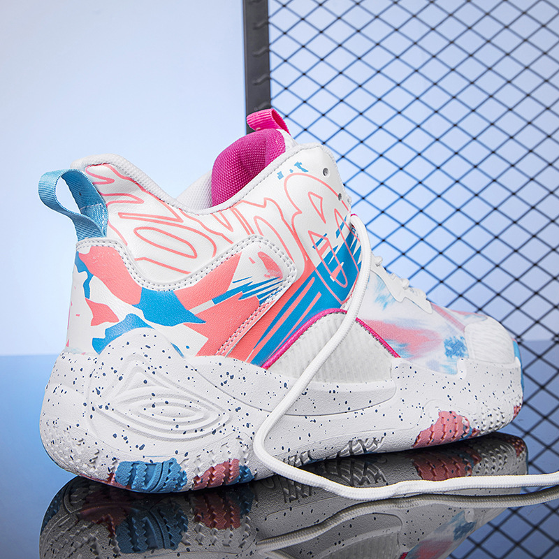 Cross-Border New Style Mandarin Duck Children's Basketball Shoes Men's High-Top Casual Sneakers Student Women's Practical Trendy Sports Shoes Men's