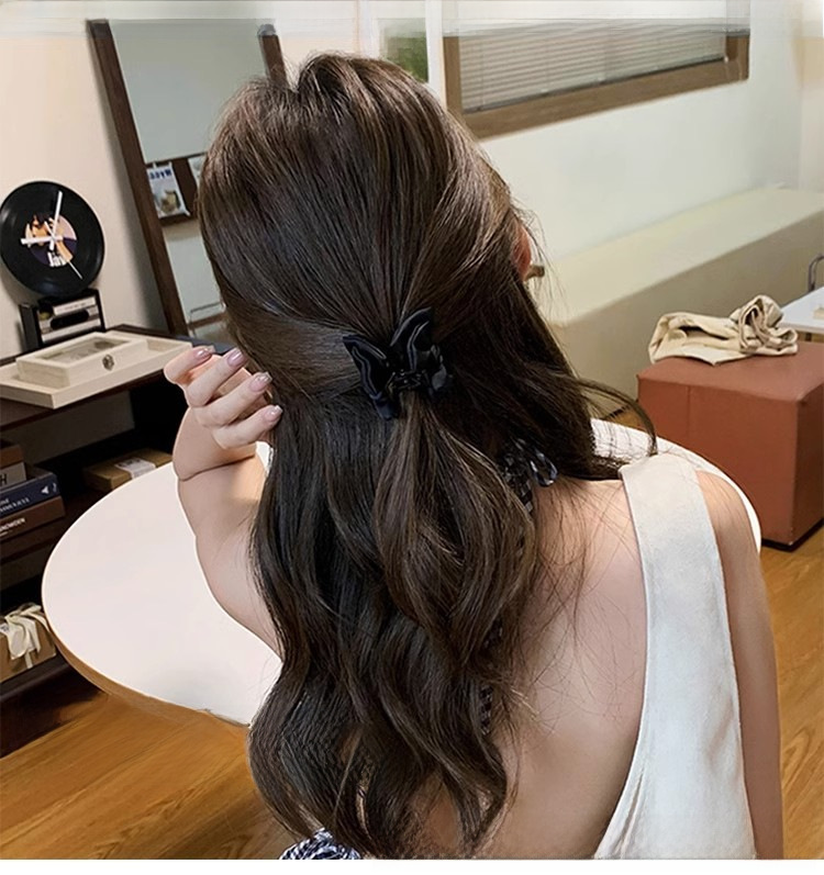 Satijnen strik haarclip voor dames elegante haaraccessoire_voghion.com