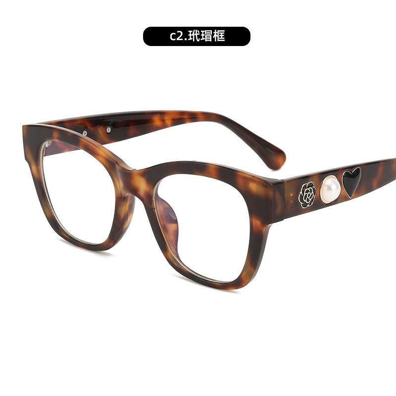 Nuevo estilo Xiaoxiangjia retro marco de gafas con estampado de leopardo anti-luz azul sin maquillaje gafas inteligentes que cambian de color Net Red para mujer