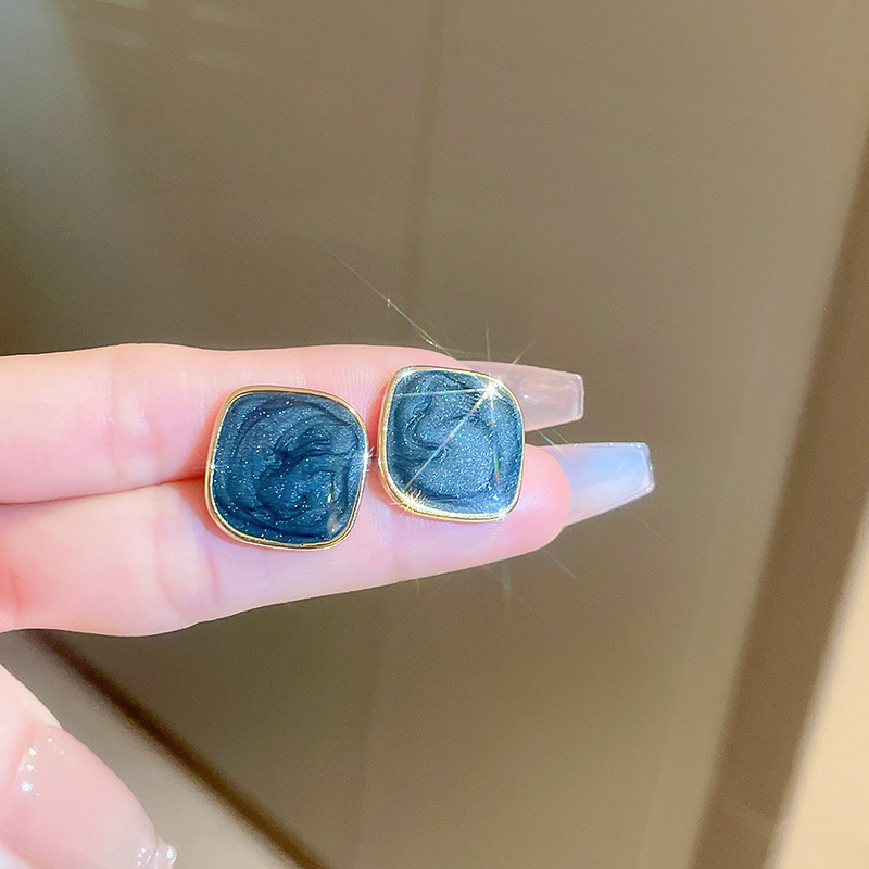 Flores azules vintage medievales pendientes de goteo de aceite ligero lujo alta sensación de joyería Yiwu fábrica al por mayor image 11