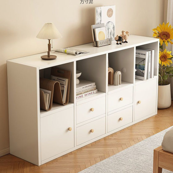 Floor Bookshelf Storage Rack Low Cabinet Lattice Cabinet Household Multi-layer Eight-compartment Cabinet Student Storage Cabinet Storage Bookcase