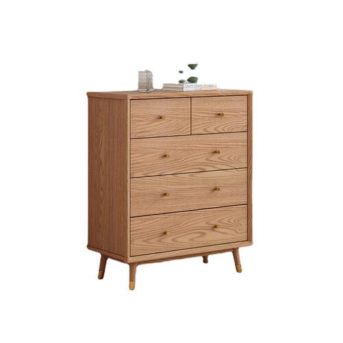 Nordic ash wood chest of drawers, six-drawer chest, solid wood chest of drawers, storage cabinet, simple bedroom, living room, home storage