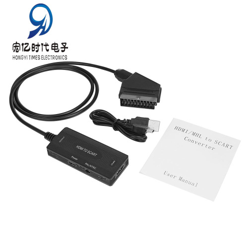 New hdmi to scart converter 1080P HD video adapter hdmi to scart broom head