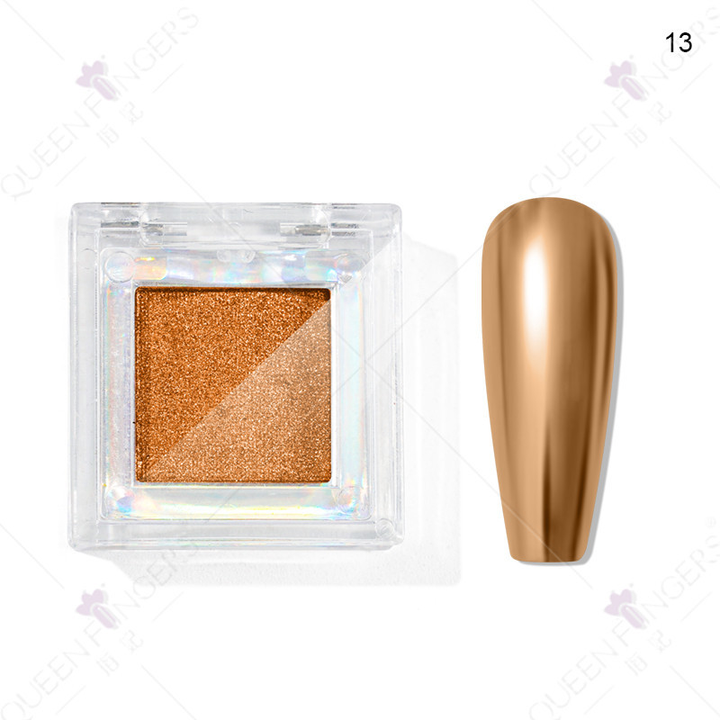 Nuevo brillo de uñas color sólido espejo mágico polvo cuadrado caja brillo láser polvo de titanio polvo de oro polvo de hadas polvo de sombra de ojos en polvo