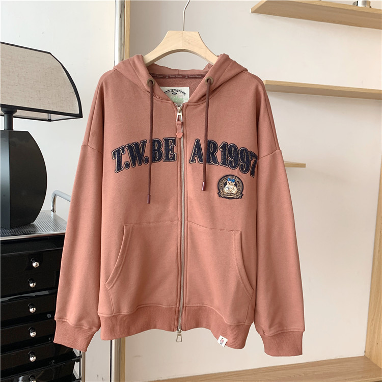 Áo Hoodie Nữ Mới Học Đại Học Phong Cách Dây Kéo Đôi Kéo Áo Có Mũ Trùm Đầu TTMZ234901E