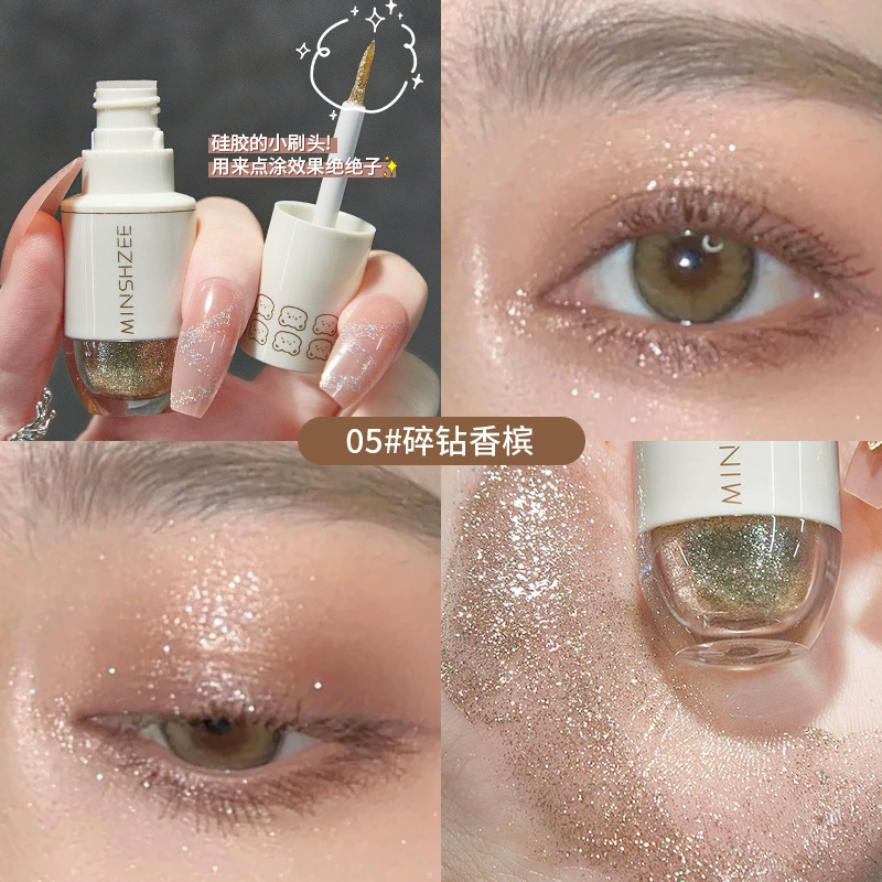 Dew Select MINSHZEE Ming Xizhi Жидкая тени для век блестящая посыпка, жемчужные слёзы, монокромные тени