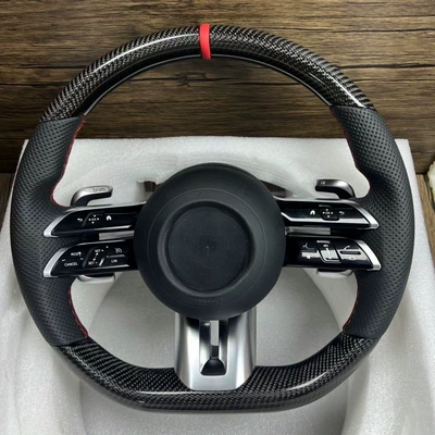 Steering wheel Steering Wheel, Genuine Leather Perforated - carbon-fiber-dragonfly-model
