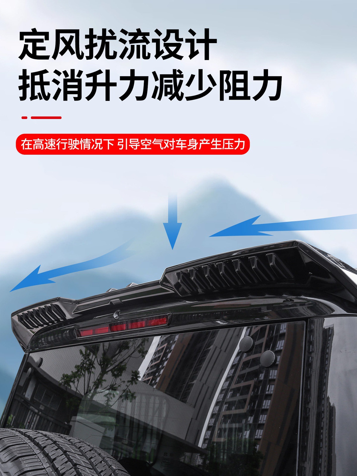 Specially Designed for the New Beijing Bj40E/C Sports Rear Wing Mc Fixed Wind Wing Magic Core Extended Range Version Accessories and Modification Supplies