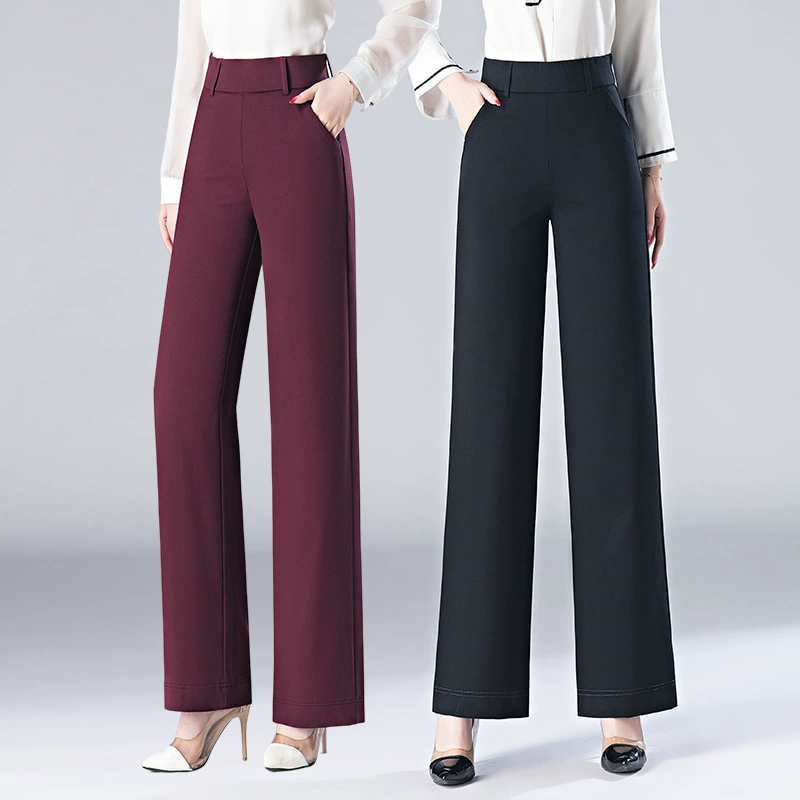 Suit, spring summer thin trousers, high-end, high waist, loose straight fit