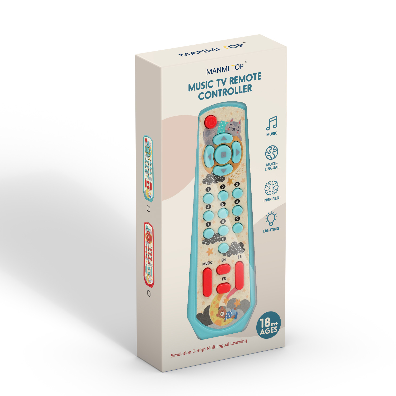 Bebé TV simulación de control remoto niños música inglés aprendizaje TV botón de control remoto ciencia y educación juguetes educativos