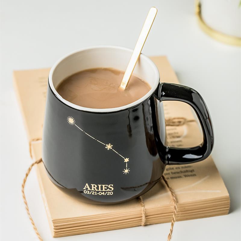 Twelve Constellations Warm Mug Household Ceramic Large Capacity Water Milk Breakfast Coffee Cup_voghion.com