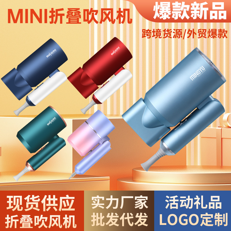 Secador de pelo portátil plegable eléctrico secador de pelo hogar Hotel cuidado del cabello dormitorio secador de pelo regalo estándar europeo transfronterizo