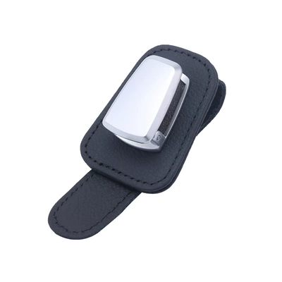 Car Sun Visor Glasses Holder Multifunctional Bill Storage Car Sunglasses Holder Creative Cowhide Car Supplies (Car Glasses Clip/Bill Clip) - black