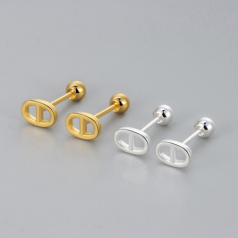 New Oval Pig Nose Thread Geometric Ear Nails Women's Design Sense Screws Screw Buckle Ear Bone Nails Personalized Jewelry New Oval Pig Nose Thread Geometric Ear Nails Women's Design Sense Screws Screw Buckle Ear Bone Nails Personalized Jewelry