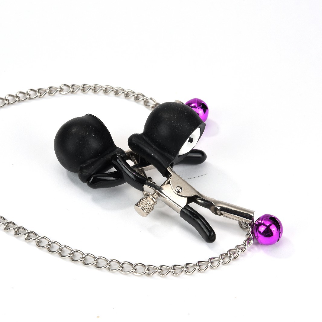 Vibrating Metal Breast Clamp with Teasing Bells for Adult Sensory Play — detail image 2