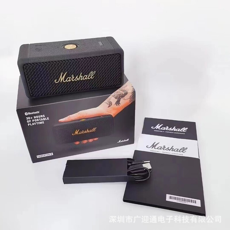 Suitable for Cross-Border Use, Marshall Emberton Second-Generation Wireless Bluetooth Speaker, Portable Outdoor Speaker