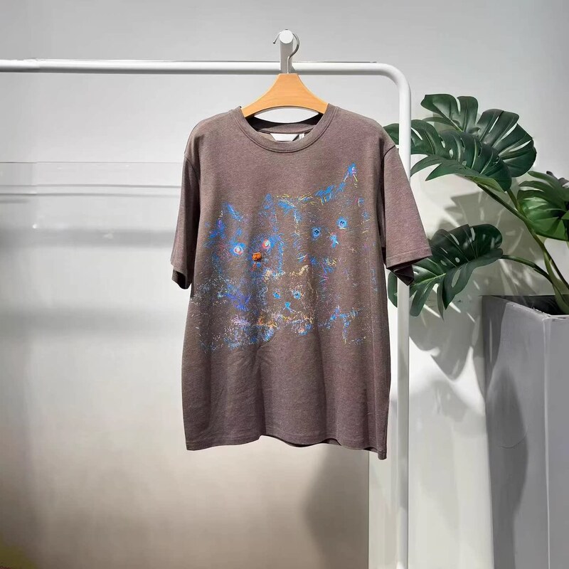 Mm26 Spring and Summer Casual Style Short-Sleeved T-Shirt Women's Round Neck Hand-Painted Printed Loose Knitted Top 4H3201171 Mm26 Spring and Summer Casual Style Short-Sleeved T-Shirt Women's Round Neck Hand-Painted Printed Loose Knitted Top 4H3201171