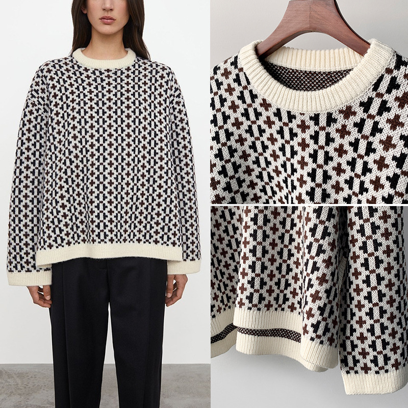 Autumn and Winter Fashionable Norwegian Style Saffiano Wool Blend Sweater Soft Elastic Shape Design High-end Sweater Autumn and Winter Fashionable Norwegian Style Saffiano Wool Blend Sweater Soft Elastic Shape Design High-end Sweater
