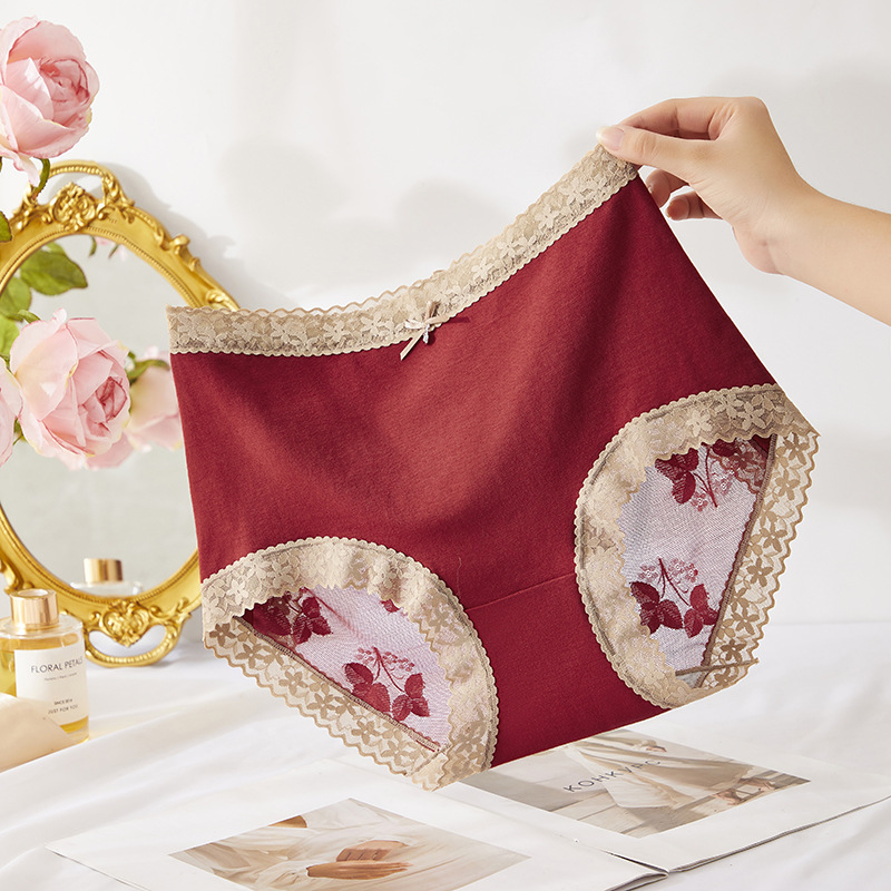 Sexy High Waist Cotton Lace Belly Tinting Comfortable Breathable Shorts Plus Size Women's Briefs Underwear for Women