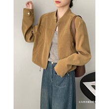 美式复古棒球服外套女春秋2025新款小个子休闲短款飞行服夹克上衣