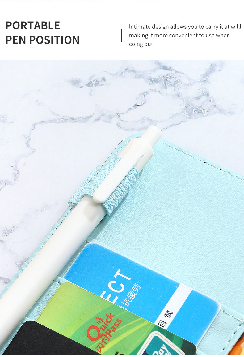 A6 neue Krokodil farbe 6 Ringbuch Pu Clip-On Notebook Leder Lose blatt Notebook Cover Notebooks Journal Briefpapier – Detail 11